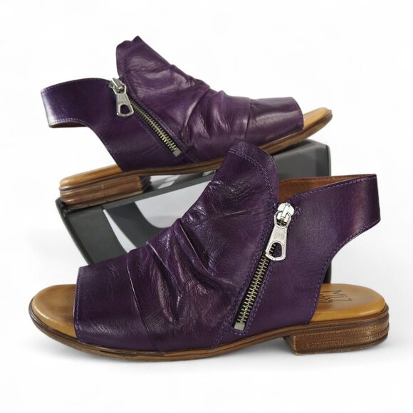 Miz Mooz Dylan Leather Sandals Women's 9-9.5/40 Purple - Picture 1 of 10